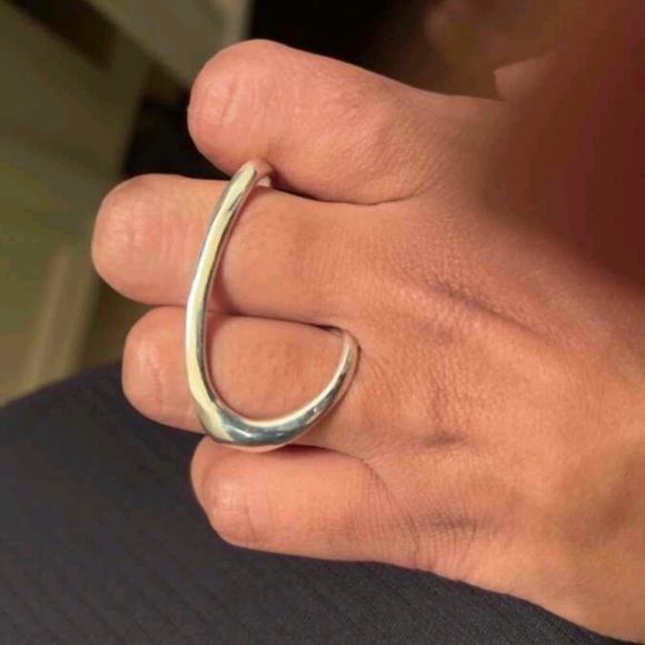 STERLING SILVER IRREGULAR ADJUSTABLE RESIZABLE RING - Picture 5 of 5